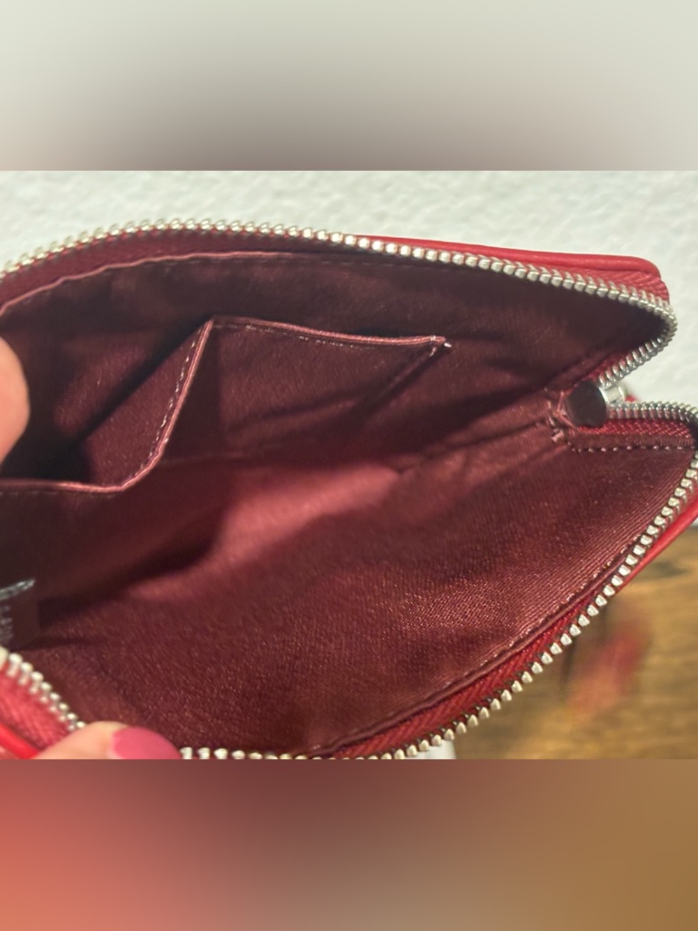 Coach Red Signature Jacquard Wristlet - Picture 7 of 7
